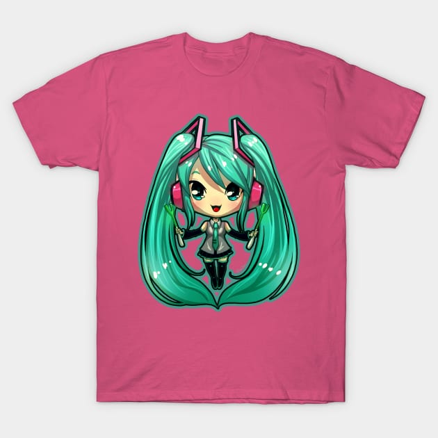 Chibi Hatsune Miku T-Shirt by DasGnomo